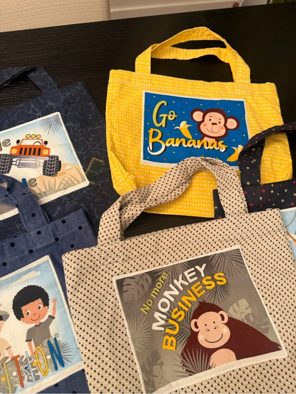 Handmade Totes Bundle of (5) Kids Totes Jungle Safari Zoo Theme Party Favors